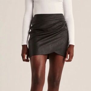 Abercrombie &Fitch Vegan leather faux wrap skirt